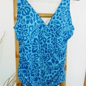 Swimsuit  Lands End Sz 18  1 piece Turqoise